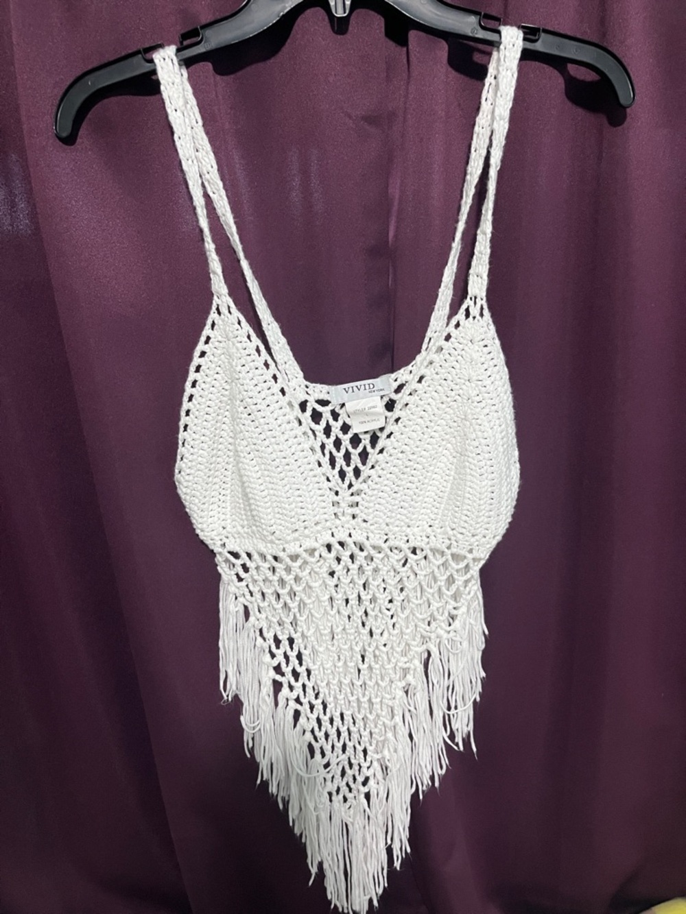 VIVID New York White Crochet Tank Top - Open Knit Summer Staple